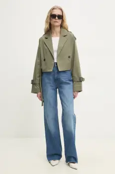 Answear Lab geaca femei, culoarea verde, de tranzitie imagine