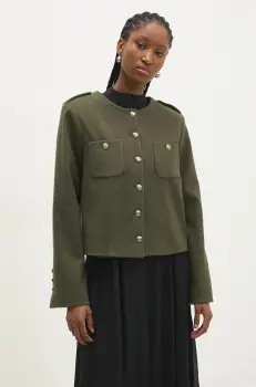 Answear Lab geaca femei, culoarea verde, de tranzitie imagine