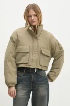 Answear Lab geaca femei, culoarea verde, de tranzitie imagine