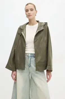Answear Lab geaca femei, culoarea verde, de tranzitie, oversize imagine