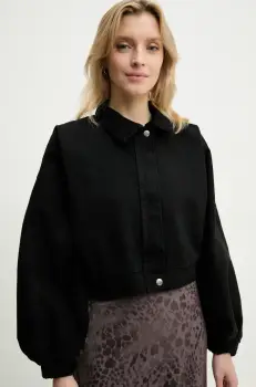 Answear Lab geaca jeans culoarea negru, de tranzitie imagine