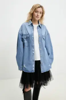 Answear Lab geaca jeans de tranzitie, oversize imagine