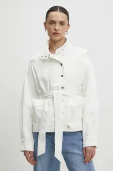 Answear Lab geaca jeans femei, culoarea bej, de tranzitie imagine