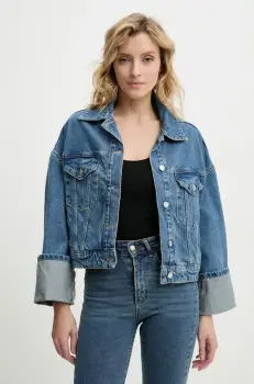 Answear Lab geaca jeans femei, de tranzitie, oversize imagine