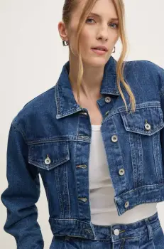 Answear Lab geaca jeans femei, de tranzitie, oversize imagine