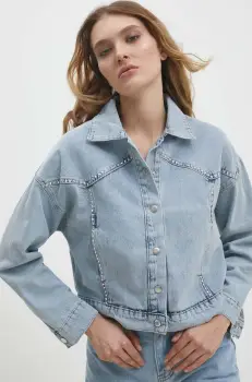 Answear Lab geaca jeans femei, de tranzitie, oversize imagine