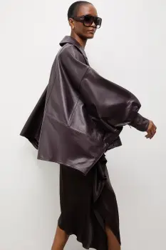 Answear.LAB geaca oversize pentru femei, din piele BALO Unscripted Collection imagine