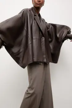 Answear.LAB geaca oversize pentru femei, din piele BALO Unscripted Collection imagine