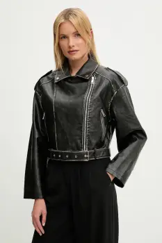 Answear.LAB geaca ramones culoarea negru, de tranzitie, oversize imagine