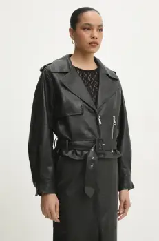 Answear Lab geaca ramones culoarea negru, de tranzitie, oversize imagine