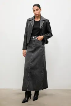 Answear.LAB geaca ramones de piele culoarea negru, de tranzitie imagine