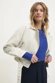 Answear Lab geaca ramones femei, culoarea alb, de tranzitie imagine