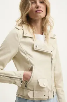 Answear Lab geaca ramones femei, culoarea bej, de tranzitie imagine