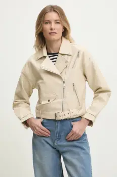 Answear Lab geaca ramones femei, culoarea bej, de tranzitie imagine