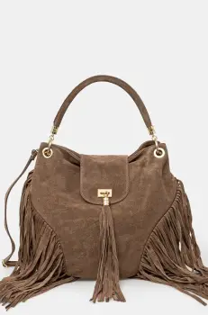 Answear Lab geanta de mana din piele intoarsa culoarea bej imagine