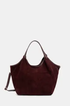 Answear.LAB geanta de mana din piele intoarsa culoarea bordo imagine