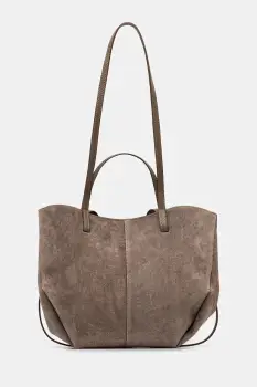 Answear.LAB geanta de mana din piele intoarsa culoarea gri imagine