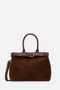 Answear.LAB geanta de mana din piele intoarsa culoarea maro imagine