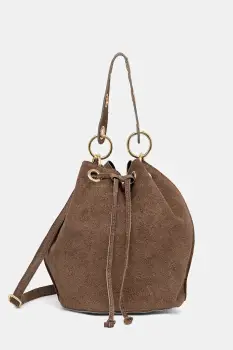 Answear Lab geanta de mana din piele intoarsa culoarea maro imagine