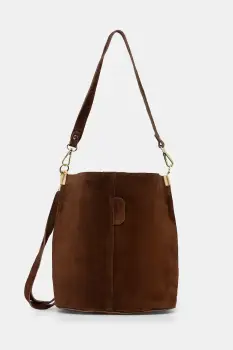 Answear.LAB geanta de mana din piele intoarsa culoarea maro imagine