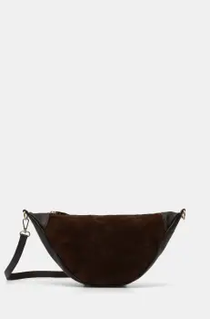 Answear Lab geanta de mana din piele intoarsa culoarea maro imagine