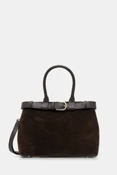 Answear.LAB geanta de mana din piele intoarsa culoarea maro imagine