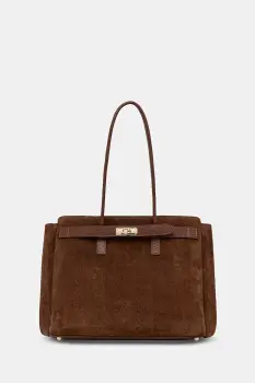 Answear.LAB geanta de mana din piele intoarsa culoarea maro imagine