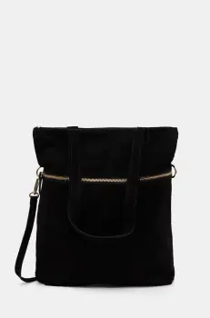 Answear Lab geanta de mana din piele intoarsa culoarea negru imagine