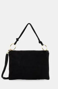 Answear Lab geanta de mana din piele intoarsa culoarea negru imagine