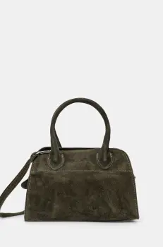 Answear Lab geanta de mana din piele intoarsa culoarea verde imagine