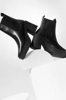 Answear Lab ghete chelsea de piele femei, culoarea negru, cu toc drept imagine