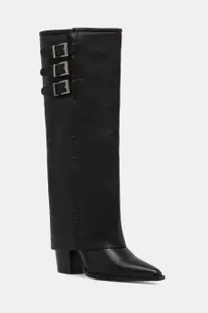 Answear.LAB ghete de piele culoarea negru, cu toc drept imagine