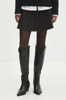 Answear Lab ghete de piele femei, culoarea negru, cu toc drept imagine