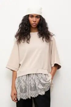 Answear.LAB hanorac oversized pentru femei, cu vascoza imagine