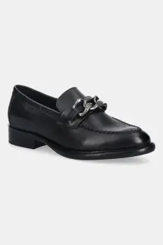 Answear.LAB mocasini de piele culoarea negru, cu toc plat imagine
