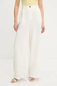 Answear Lab pantaloni culoarea alb, lat, high waist imagine