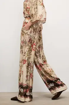 Answear.LAB pantaloni culoarea bej, drept, high waist imagine