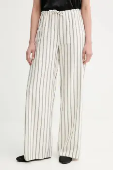 Answear Lab pantaloni culoarea bej, drept, high waist imagine