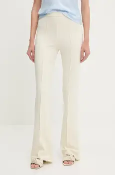 Answear Lab pantaloni culoarea bej, evazati, high waist imagine