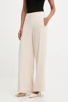 Answear.LAB pantaloni culoarea bej, lat, high waist imagine