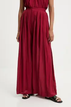 Answear Lab pantaloni culoarea bordo, lat, high waist imagine