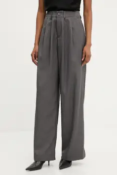 Answear.LAB pantaloni culoarea gri, lat, high waist imagine
