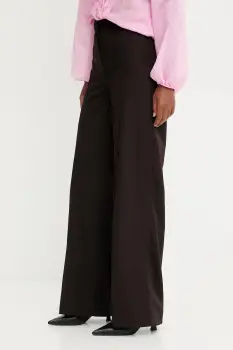 Answear.LAB pantaloni culoarea maro, drept, high waist imagine
