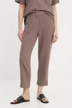 Answear Lab pantaloni culoarea maro, drept, high waist imagine