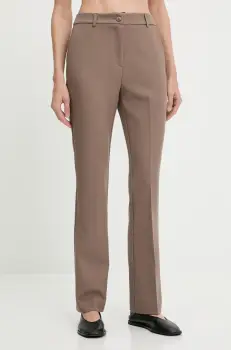 Answear Lab pantaloni culoarea maro, evazati, high waist imagine