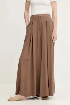 Answear Lab pantaloni culoarea maro, lat, high waist imagine