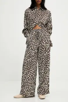 Answear Lab pantaloni culoarea maro, lat, high waist imagine