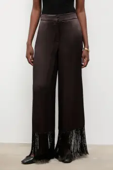 Answear.LAB pantaloni culoarea maro, lat, high waist imagine