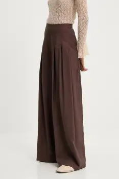 Answear.LAB pantaloni culoarea maro, lat, high waist imagine