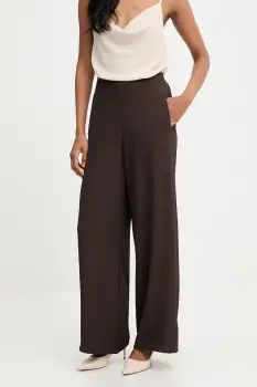 Answear.LAB pantaloni culoarea maro, lat, high waist imagine